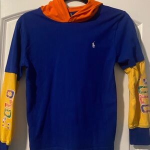 Polo by Ralph Lauren Kids Blue and Yellow Long Sleeve Shirt